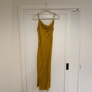 Elegant Mustard Yellow Slip Dress